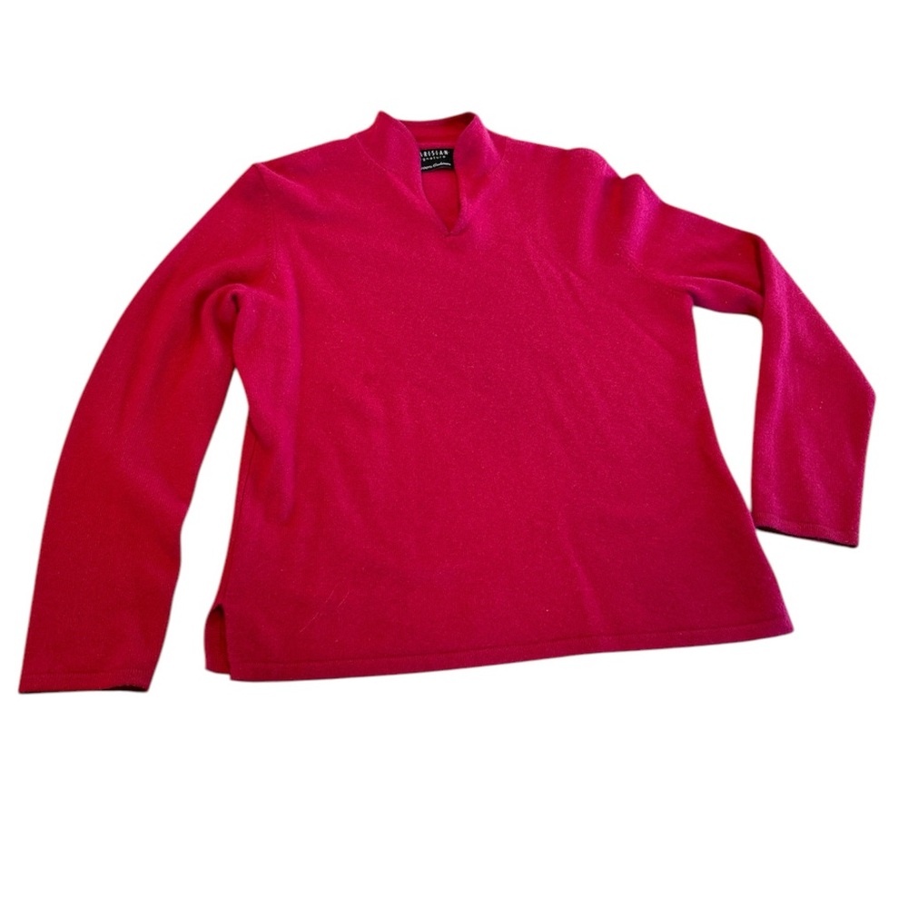 100% Cashmere Sweater Women’s Medium V-neck Pink Parisian Quiet Luxury Dainty